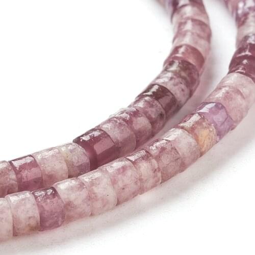 1Strand Natural Lilac Jade Gemstone Flat Round Disc Heishi Beads Crafts For DIY Necklace Bracelet Jewelry Making 4x2mm 15"