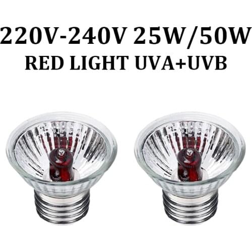 BENE 220-240V 25/50/75W UVA+UVB Red Light Reptile Lamp Bulb Turtle Basking Spot Lamp for Reptile and Amphibian Sun Lamp