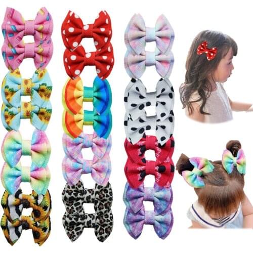24Pcs/12 Colors Baby Girls 4Inch Hair Bows clips Waffle Bows With Alligator Clips for Toddler Photographic Accessories for Girl