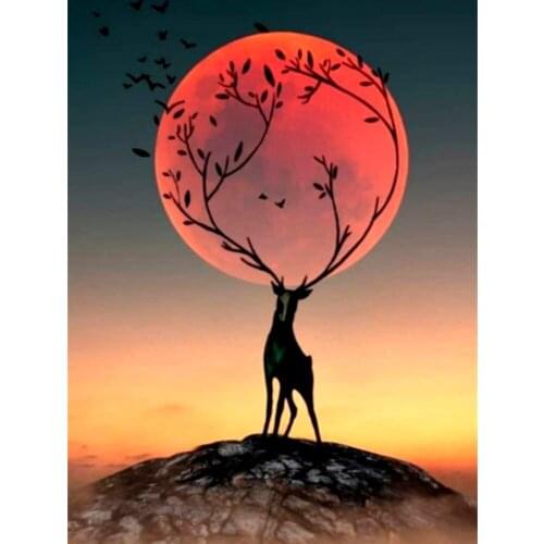 XUEQIXIAOZU 5D Diy "LandScape Moon" Diamond Painting Square/Round "Handicraft Mosaic Rhinestone Cross Stitch Kit Decoration Gift