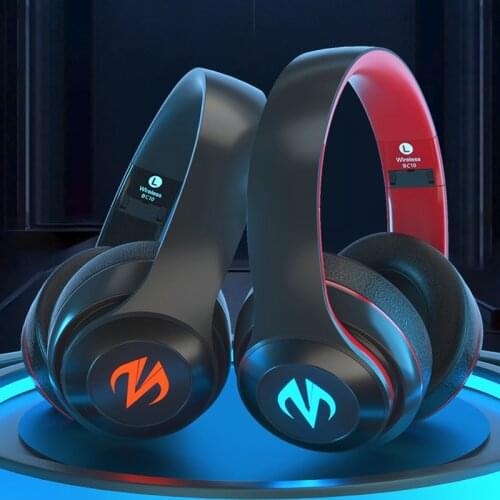 7.1 Surround Gaming Headset Gamer Bass Wireless Game Bluetooth Headphones 3.5mm LED Earphones with Dual Mic for Mobile/PC Games