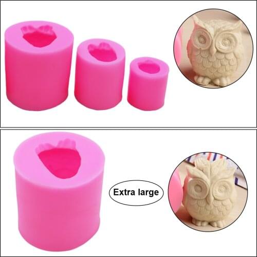 Large 3D Owl Candle Mold Silicone Mould for Cake Decor Chocolate Fondant Soap Molds DIY Handmade Plaster Wax Candle Owl Shape