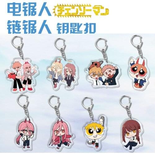 Anime Chainsaw Man Denji Pochita Makima Power Beam Acrylic Figure keychain Keyring Collection Model Gifts Cosplay