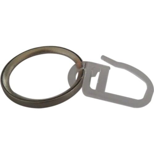 D28mm Zinc Alloy Ring With Hook , Curtain Rod Rings for Window Decoration
