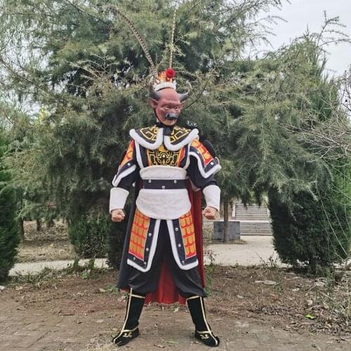 Ancient Chinese Mythology Bull Demon Outfit headdress performance costume prop journey to the West Movie TV clothing Adult suits