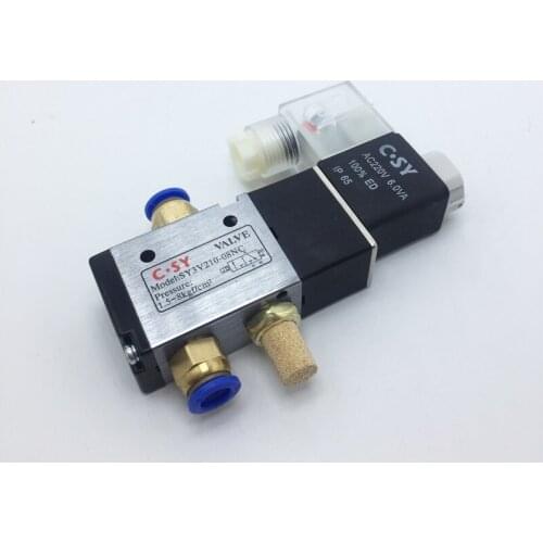 3v210-08 Electric Solenoid Valve 2 Position 5 Port Air Magnetic Valve With 6mm 8mm 10mm Value Fittings Quick Connectors Mufflers