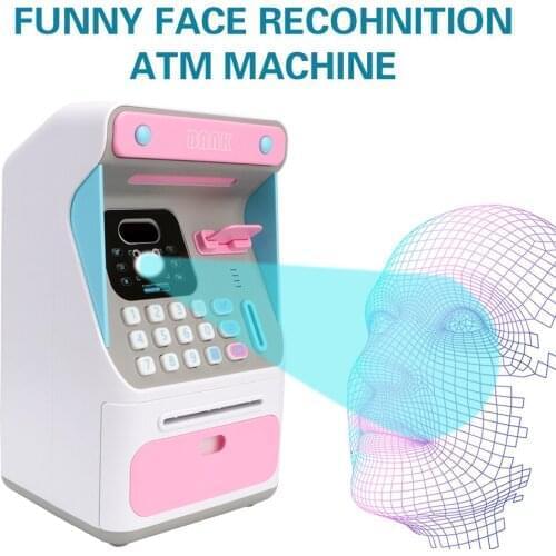 Simulated Face Recognition Auto Scroll Paper Banknote Gift For Kids Electronic Piggy Bank Money Boxes ATM Machine Cash Box