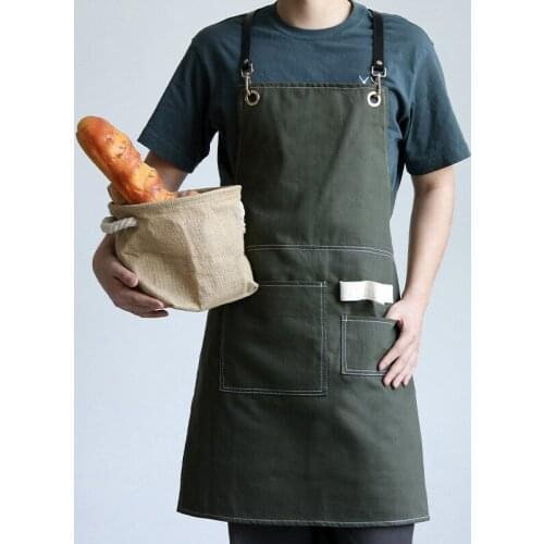 Apron Restaurant Waiter Kitchen Barista Nail Salon Milk Tea Shop Men and Women Denim Overalls