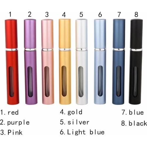 Nbyaic Perfume bottle, aluminum shell, glass bottle, spray bottle, 5ml portable travel, visible capacity, empty bottle 1pcs