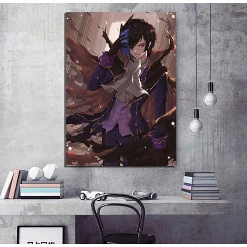 HD Prints Home Code Geass Black Anime Angry Boy Decor Painting Poster Wall Art Canvas Modular No Frame Pictures For Living Room
