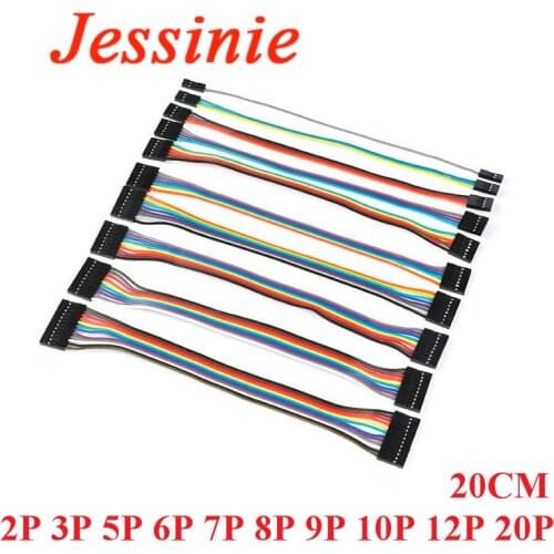 Dupont Cable Female To Female Connector Jumper Wire Line 20CM 2P 3P 5P 6P 7P 8P 9P 10P 12P 20P 2.54MM Breadboard For Arduino