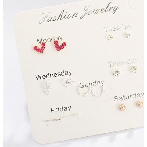 Korean Earings Fashion Jewelry Exquisite Cute Deer Love Leaves Earrings Stud Earrings For Women Earring Set Wholesale
