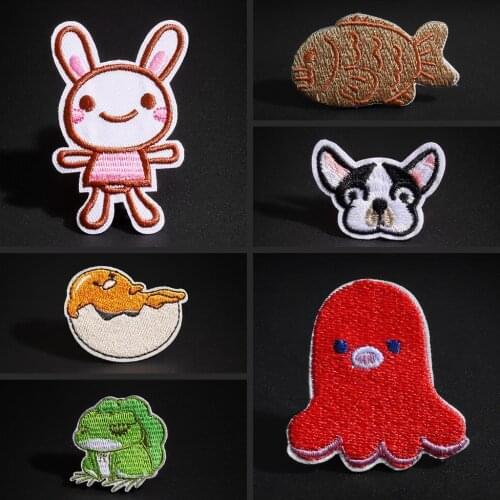 Small octopus Rabbit frog Animal Cartoon patches Bag T-shirt decoration Ironing Sewing badge wholesale kids clothes accessories