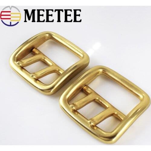 Meetee 1pc/2pcs 40mm Mens Belt Buckles Pure Copper Double Pin Buckle Head DIY Jeans Waist Decoration Accessoy ZK2018