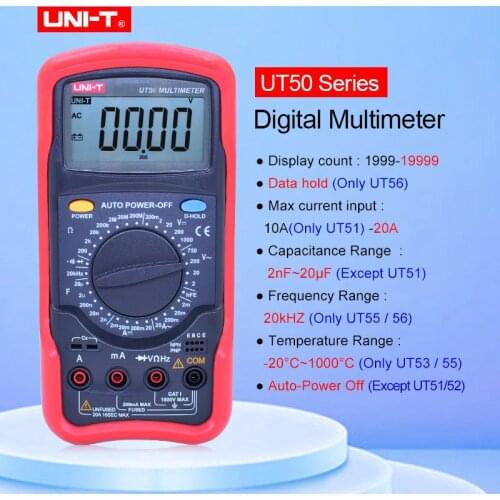 UNI-T Multi-function high-precision digital multimeter UT51/UT52/UT53/UT55/UT56/Voltmeter Ammeter Ohmmeter Electrical Meter