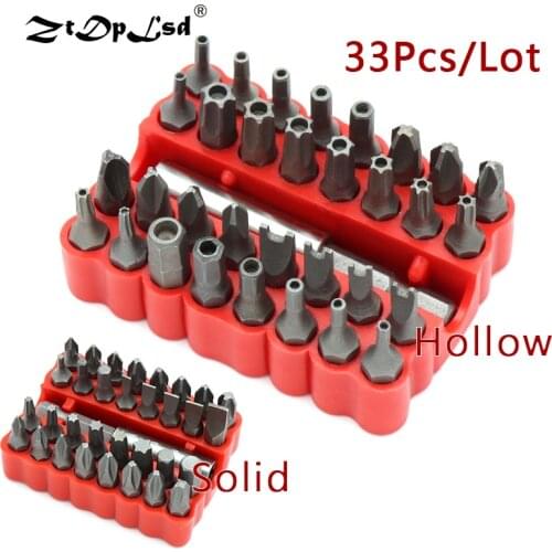 ZtDpLsd 33Pcs Tamper Proof Crv Security Bit Set With Magnetic Extension Holder Torx Hex Star Spanner Tri Wing Screwdriver Bits