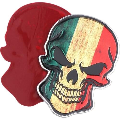 3D Skull Italy Flags Aluminum Alloy Car Body Stickers Auto Decals Decorating For Fiat Alfa Romeo 159 147 156 Abarth Accessories