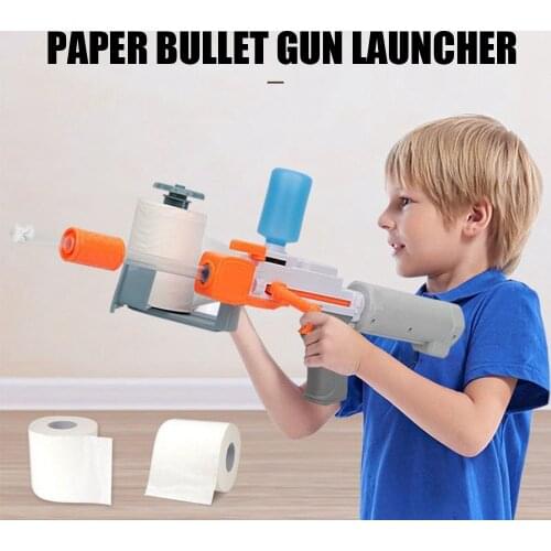 2021 New Children Toilet Roll Paper Launcher Water Paper Toilet Paper Launcher Toy Guns Creative Funny For Kids Boy