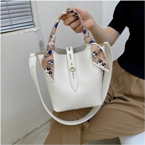 2021 New Summer Small Fresh Handbag High Quality Silk Scarf Casual Female Bag Bucket Bag Brand Designer Shoulder Messenger Bag