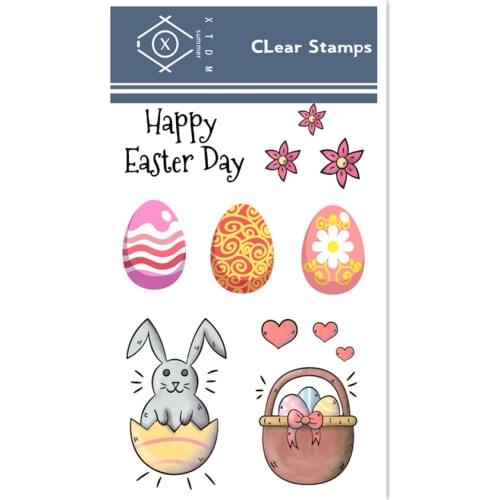 PANFELOU 11*16 Easter bunny Transparent Silicone Rubber Clear Stamps Scrapbooking/DIY Easter Happy New Year wedding cards