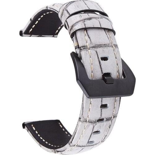 New 1pcs genuine cow leather very strong Watch band watch strap grey color 20mm 22mm 24mm 26mm size available