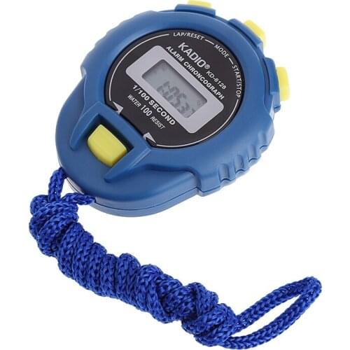 Handheld Digital LCD Sports Stopwatch Chronograph Counter Timer with Strap