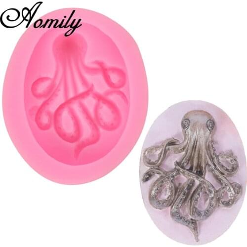 Amoliy Octopus Silicone Mold Fondant Molds Chocolate Candy Moulds DIY Baking Tools Cake Decorating Tools Moldes Para Reposteria