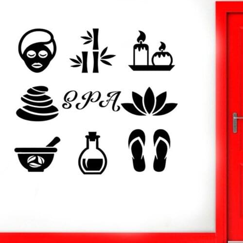 SPA Beauty Salon Wall Decals Woman Face Hair Salon Wall Sticker Nail salon Art Mural For Shop Window Decor H403