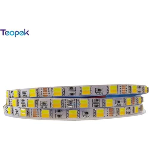 6mm Width PCB 5050 CCT LED Strip Cool White+Warm White 2 in 1 Chip Color Temperature Adjustable Dimmable Strip DC12V