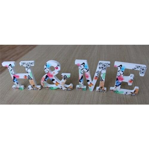 Spring scenery 1set Home Decoration Wood Wooden Letter Alphabet Word " home " "mr & mrs" Free Standing Wedding Part Birthday