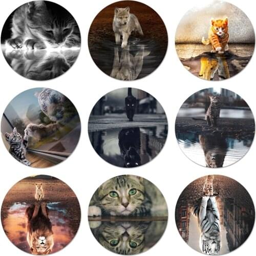 Mirror reflection Icons Pins Badge Decoration Brooches Metal Badges For Backpack Decoration