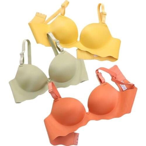 Fashion Seamless Sexy Bras Comfort Lingerie 3/4 Cup Push Up Women Bra Wire Free Adjusted Bralette Girl Brassiere
