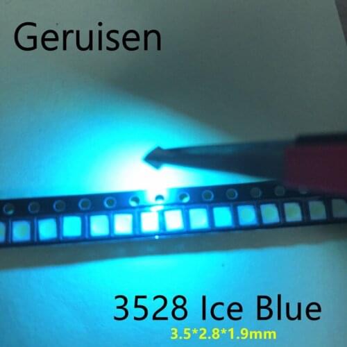 1000pcs SMD LED 3528 Ice blue LED lamp beads Light emitting Diode Factory direct sale Free shipping