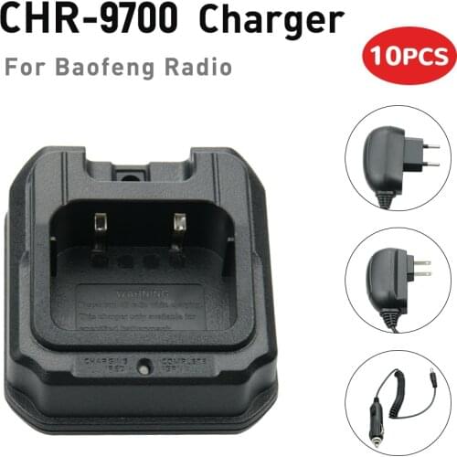 10X CHR-9700 Desktop Charger for Baofeng UV-9R Plus BF-A58 BF-R760 BF-9700 Radio