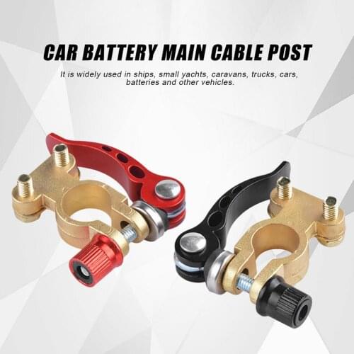 2PCS Quick Disconnect 12V Car Battery Main Cable Post Terminal Shut-off Brass Connector For Boat Race UTV Tractor Truck Tools