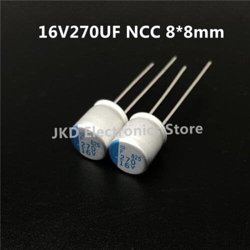 20pcs 270uF 16V NCC PSF serires 8x8mm Super Low ESR 16V270uF For Motherboard VGA Solid Capacitors