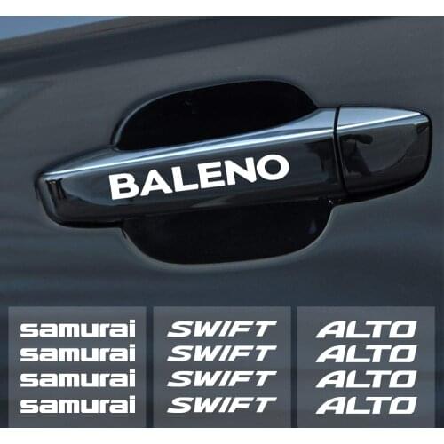 4PCS Creative Car Door Handle Reflective Decoration Stickers for Suzuki Grand Vitara Baleno SX4 Swift Jimny IGNIS ALTO Samurai