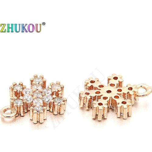 7*10mm Brass Cubic Zirconia Charms Pendants for DIY Jewelry Findings Accessories, Model: VD24