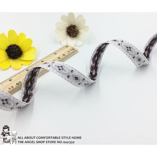 5Yards 16mm 5/8'' Handmade Hair Bow Material Wedding Party Accessory Geometric Woven Jacquard Ribbon Crafts Decoration