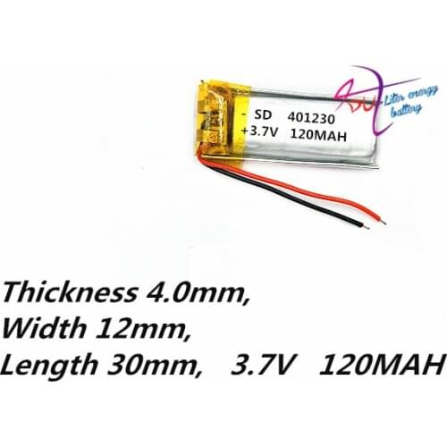 Bluetooth headset Bluetooth cell battery 401230 3.7V 120MAH 401030 371030 lithium polymer battery Battery MP3 Wholesale