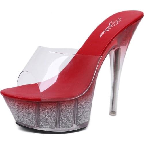 Sandals Women Transparent PU High-heeled Shoes Summer Sandals Sexy Elegant Fashion Wedges Thin Heels Sexy Nightclub Party Shoes