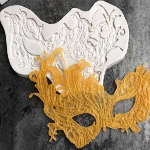 Dance Ball Mask Shape Handmade Chocolate Fondant Silicone Mold Cake Soft Clay DIY Soap Candle Food Grade Kitchen Baking Tool