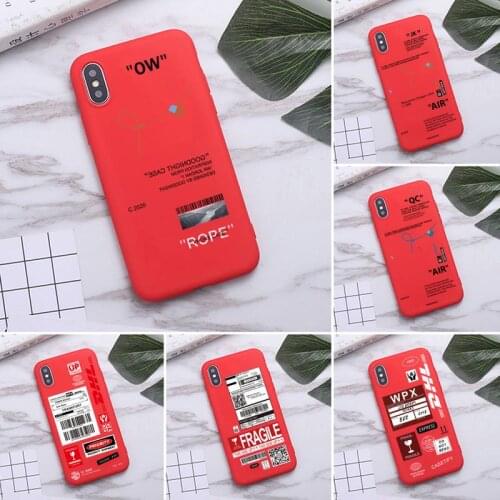Hot off sports brand DHL express Phone Case For iPhone XS MAX 11 Pro X XR 7 8 6 Plus Candy Color red Soft Silicone Cover