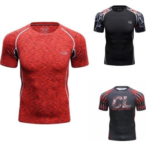Short Sleeve Compression T Shirt Breathable Quick Dry Sport Jersey Gym Fitness Shirt T-shirt Running Workout Traning Shirt Men