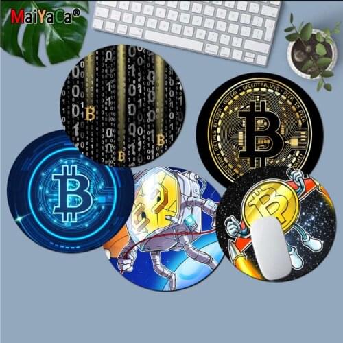 Maiyaca Your Mats Bitcoin Cryptocurrency Blockchain round Mouse pad PC Computer mat gaming Mousepad Rug For PC Laptop Notebook