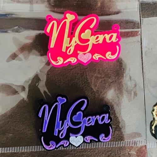 Cute Customized Acrylic Name Heart Necklaces Personalized Letter Chain Nameplates Acrylic Laser Necklace Pendant Childs Jewelry