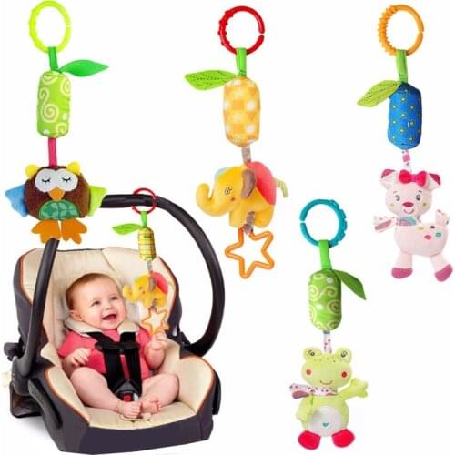 Baby Infant Cartoon Animal Soft Rattles Toys Bed Crib Stroller Music Hanging Bell kids Stuffed Toys Mobile Baby Plush Toy 40%off