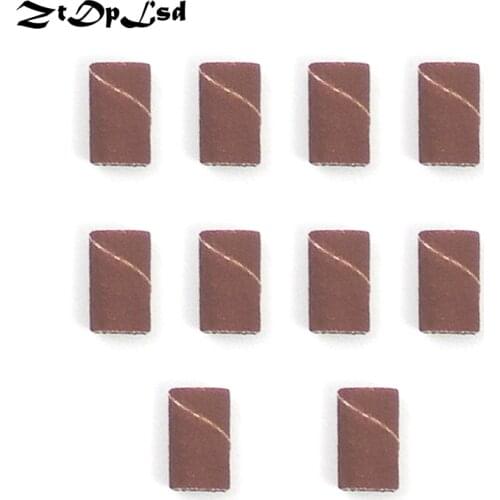ZtDpLsd 10 PCS 1/4" 6.35MM Drum Sanding Kit 1/8" Shank Band Mandrel Rotary Tool Nail Drill Bits Abrasive Tool Dremel Accessories