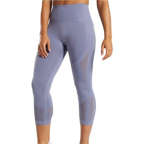 2020 New Sport Yoga Pants High Waist Energy Seamless Fitness Cropped Leggings Women Tummy Control Gym Running Tights Women Slim