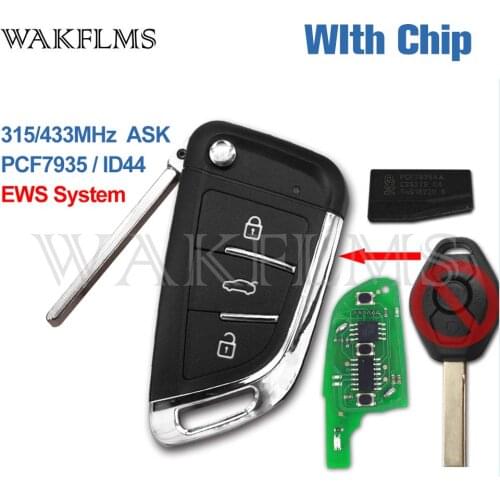 3 Buttons Upgraded DIY ID44 HU92 Remote Car Key Fob For BMW EWS E65 E81 E60 E61 E64 E83 E53 E85 E86 E63 E46 E39 E36/8 E36/7